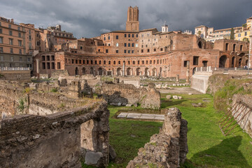 Obraz premium Beautiful view of Rome in Italy. Ancient historical ruins, famous monuments, alley's and streets.