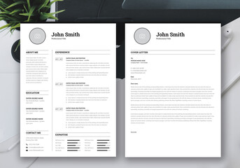 Simple elegant style resume and cover letter Layout