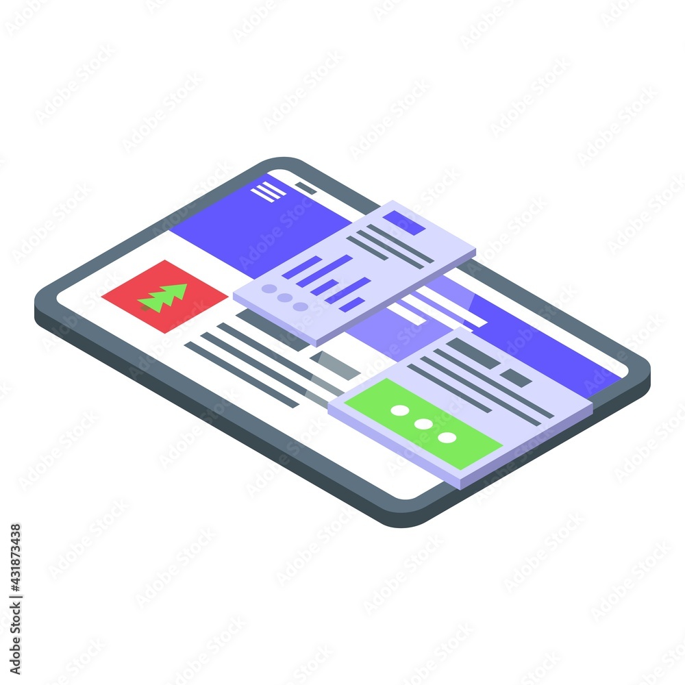 Poster gadget interface icon. isometric of gadget interface vector icon for web design isolated on white ba