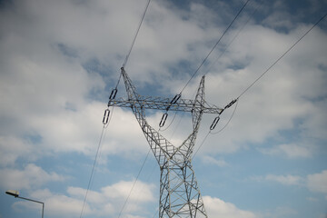 line transmitting electricity during the day