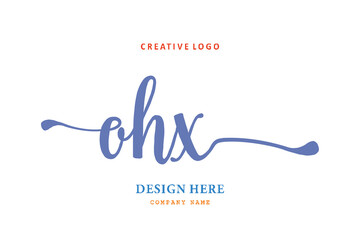 Fototapeta na wymiar OHX lettering logo is simple, easy to understand and authoritative