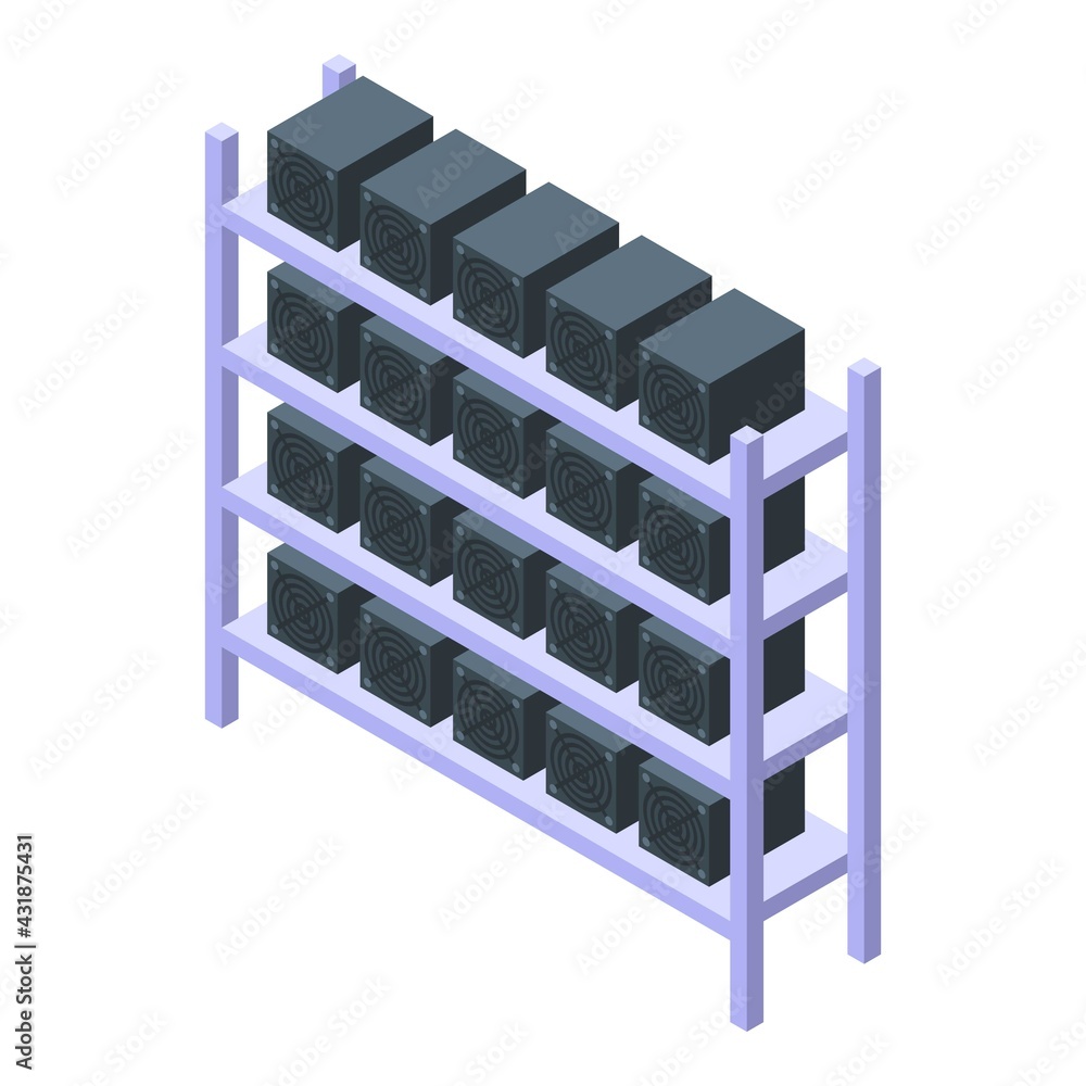 Poster blockchain icon. isometric of blockchain vector icon for web design isolated on white background