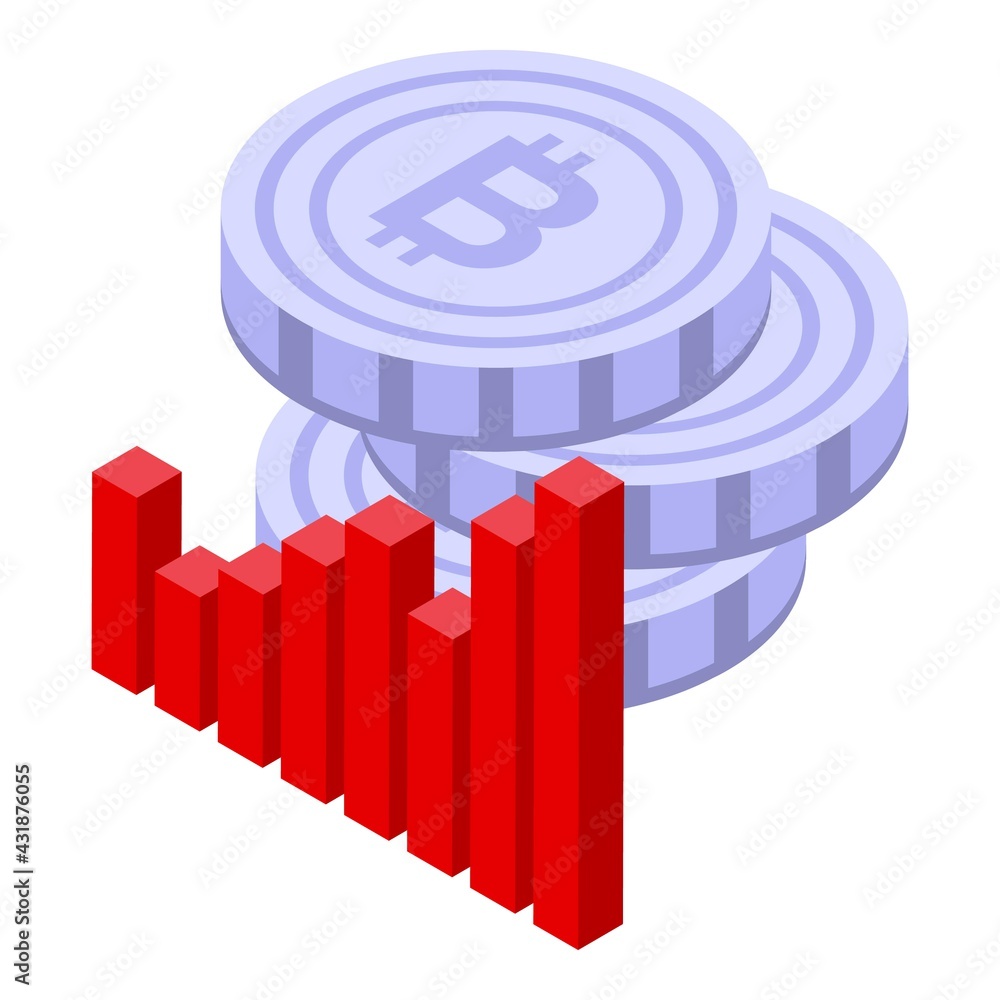Poster bitcoin analytics icon. isometric of bitcoin analytics vector icon for web design isolated on white 