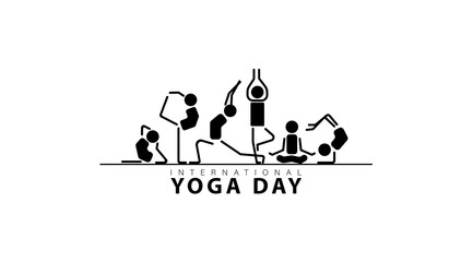 abstract yoga pose for international yoga day. 