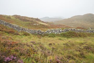 Fototapeta na wymiar Scottish Highlands Moorland at Rainy Autumnal Day