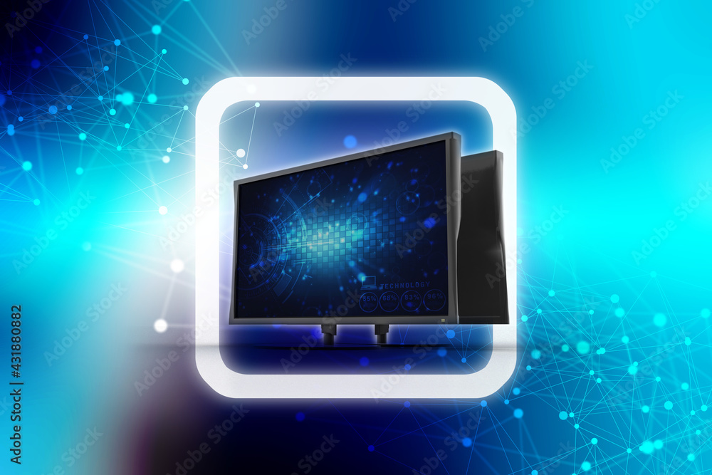 Poster 3d rendering technology computer network