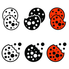 Cookies icon vector set. bakery products illustration sign collection. food symbol or logo.