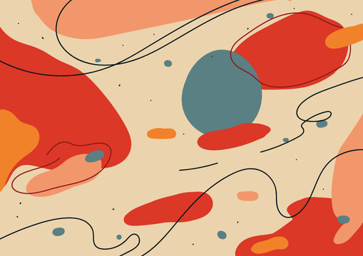 Set of abstract backgrounds. Hand drawn various shapes and doodle objects. Contemporary modern trendy vector illustrations. Every background is isolated.