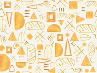 Geometric gold pattern. Abstract golden element. Repeated pattern seamless