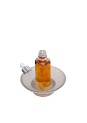 Natural Serum. Concept of cosmetic injection is hyaluronic acid, botulin, serum Mockup on a white isolated background