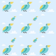 Obraz na płótnie Canvas Seamless bird pattern with modern style ready to print. Pattern for kids, clothes, sewing, shirt and phone case. Bird vector illustration.