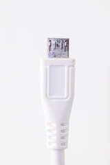 a white usb cable isolated on white