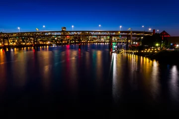 Foto op Plexiglas Urban cityscape at night. Portland, Oregon © Victoria