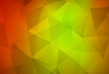 Dark Red, Yellow vector abstract polygonal pattern.