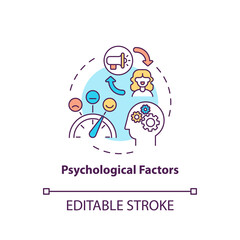 Psychological factors concept icon. Purchase decision factor idea thin line illustration. Motivation, perception. Influencing buying choice. Vector isolated outline RGB color drawing. Editable stroke