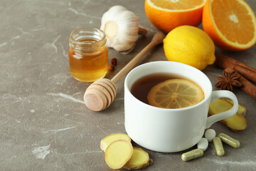 Concept of alternative cold treatment, space for text