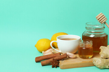 Concept of alternative cold treatment, space for text