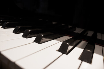 close up of piano keys