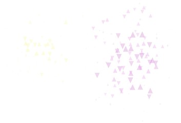 Light Pink, Yellow vector template with crystals, circles.