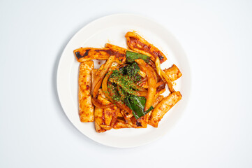 delicious spicy stir-fried squid, korean food