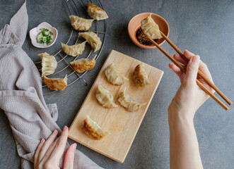 Homemade Japanese meal / Japanese Gyoza / Made from fresh ingredients, can be deep freeze for later use as snacks, breakfast or lunch