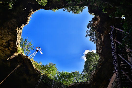 cenote in the ancient city of maya, landscape america maya history