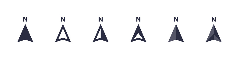 Navigation signs. Set of vector compass icons. Navigation icons. Compass symbols. Vector illustration © Роман Ярощук