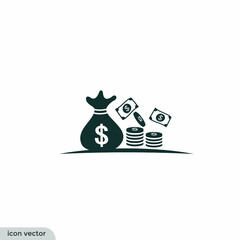 money bag icon vector illustration  simple design element