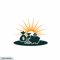 money bag icon vector illustration  simple design element
