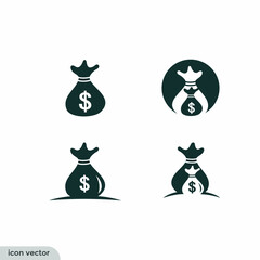 money bag icon vector illustration  simple design element