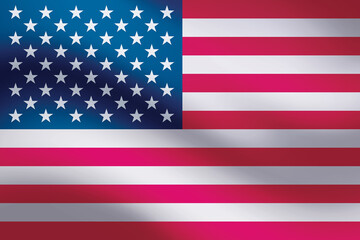 Background waving in the wind American flag. Background for patriotic national design.