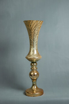 Decorative vases on a gray background.