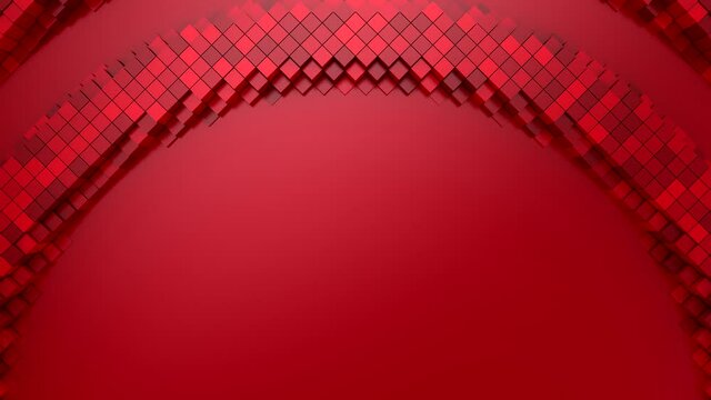 Rhombuses Form A Wave. Abstract motion, 3d rendering, 4k resolution
