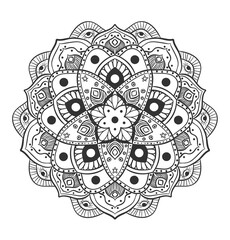 Elegant Circle mandala pattern on white background