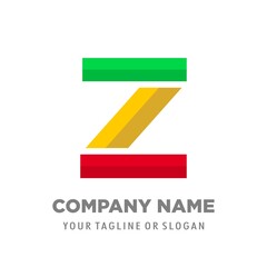 logo letters Z, abstract 3D initial logo Z vector. icon logo illustration in trendy color