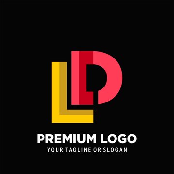 LD logo 3d letters, abstract initial logo LD design vector . icon logo illustration 
