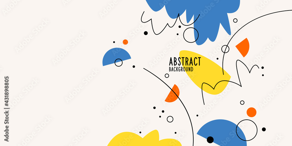Poster abstract background with various hand-drawn elements in the doodle style. a template for placing you