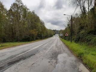 Carretera que une las localidades de Vilalba y Meira en Galicia
