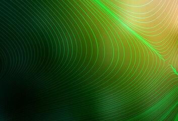 Dark Green, Red vector pattern with bent lines.