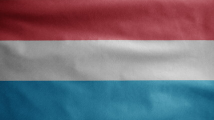Luxembourger flag waving in the wind. Luxembourg banner blowing soft silk.