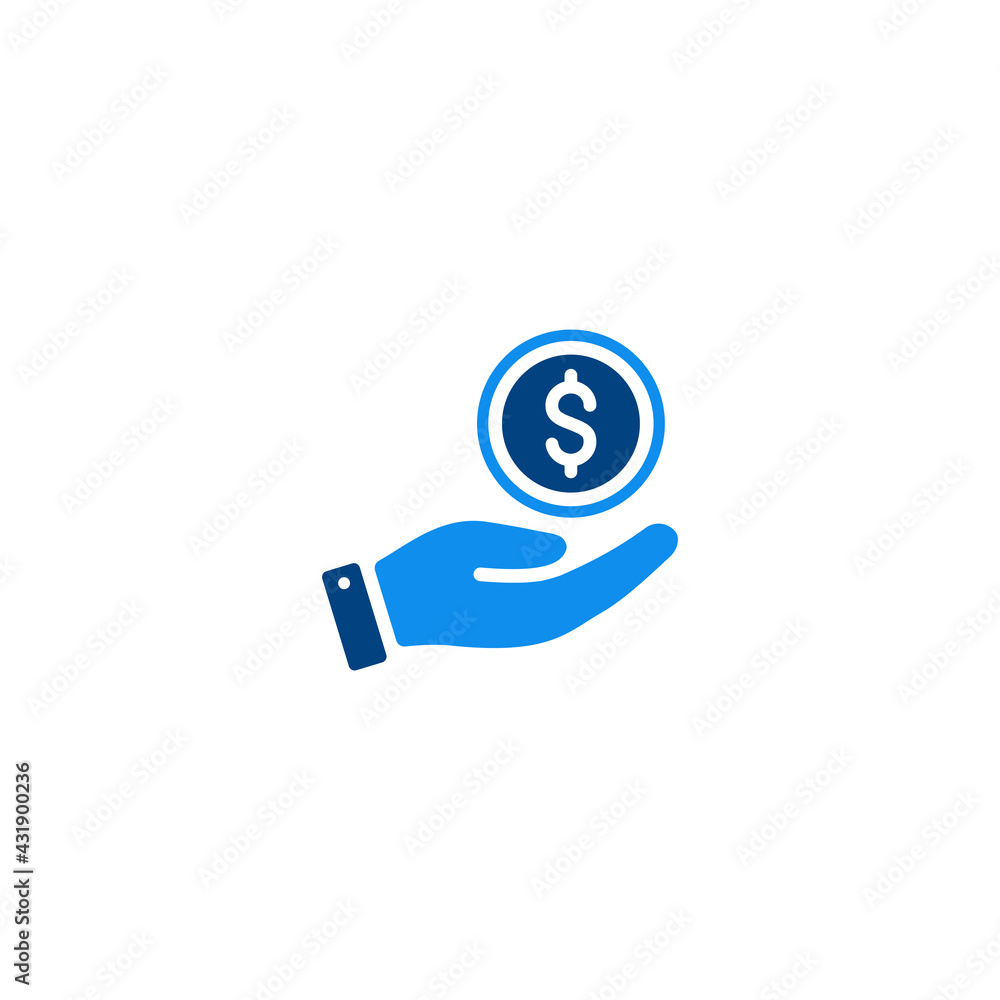Poster money in hand icon vector for computer, web and mobile apps