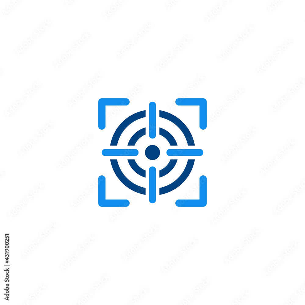 Poster target icon vector for computer, web and mobile app