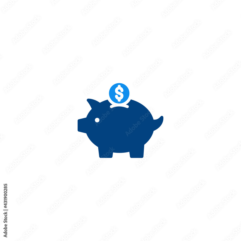 Poster piggy bank icon vector for computer, web and mobile app