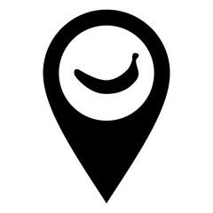 Banane und Kartenmarkierung