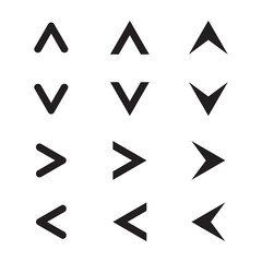 Set of new style black vector arrows