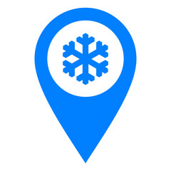 Obraz premium Schneeflocke und Kartenmarkierung