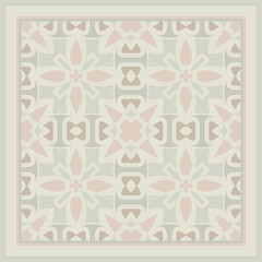 Creative color abstract geometric pattern in beige gold pink blue, vector seamless, can be used for printing onto fabric, interior, design, textile. Frame.