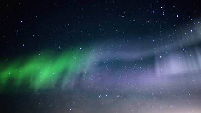 Aurora Milky Way Galaxy Time Lapse In Spring Sky 12