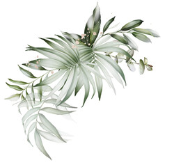 Floral composition for creating greeting cards, wedding invitations, banners on a white background