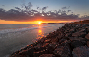 Sunset over Aberavon beach
